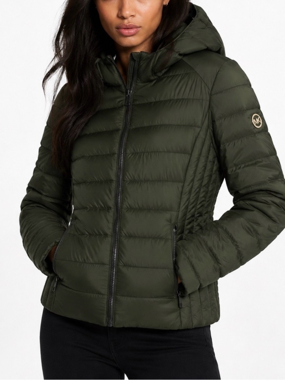 Michael Kors Packable Down Puffer Jacket Size M Lightweight Travel Coat  NWOT